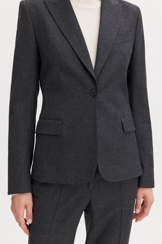 Sasha Flannel Blazer Dark Grey Melange