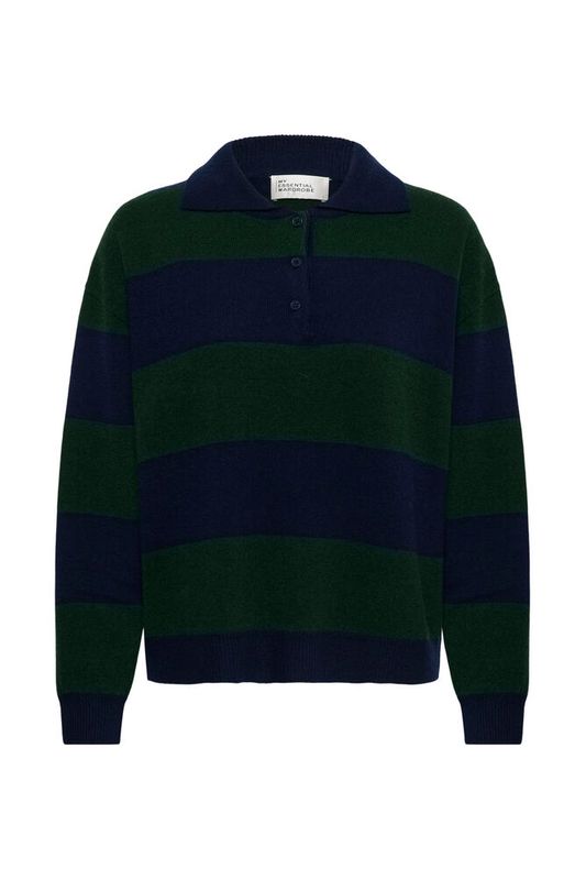 MWJola Knit Polo Pullover Douglas W. Navy Stripe