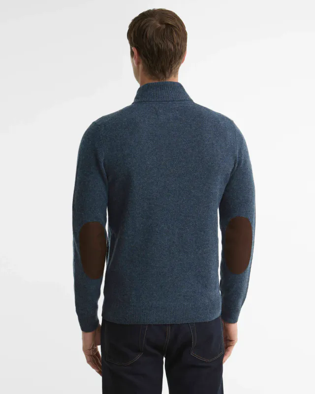 Essential Elbow-Patch Cardigan Indigo