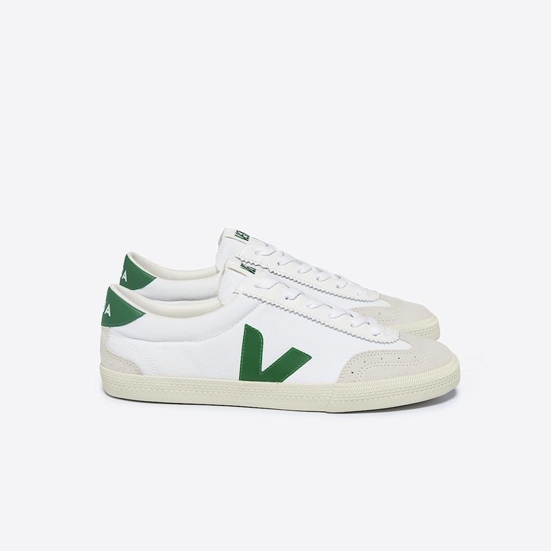 VOLLEY Canvas  White Emeraude Green