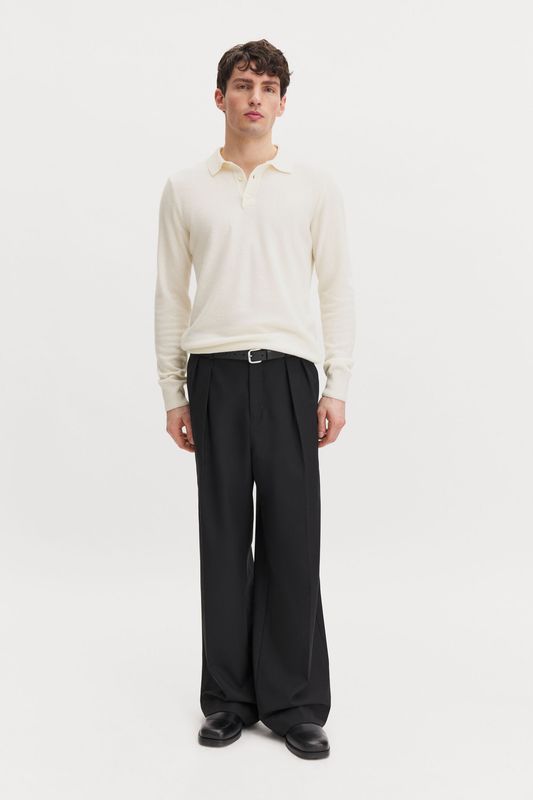 Soft Wool Polo Shirt Off White 