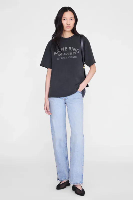 CADE Tee Melrose Stencil Washed Black