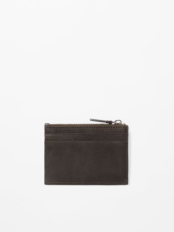 WAHREN Small Cardholder Dark Brown