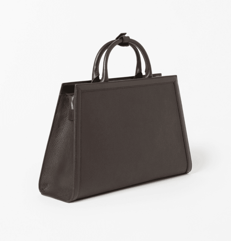 ACORI Leather Office Bag Dark Brown