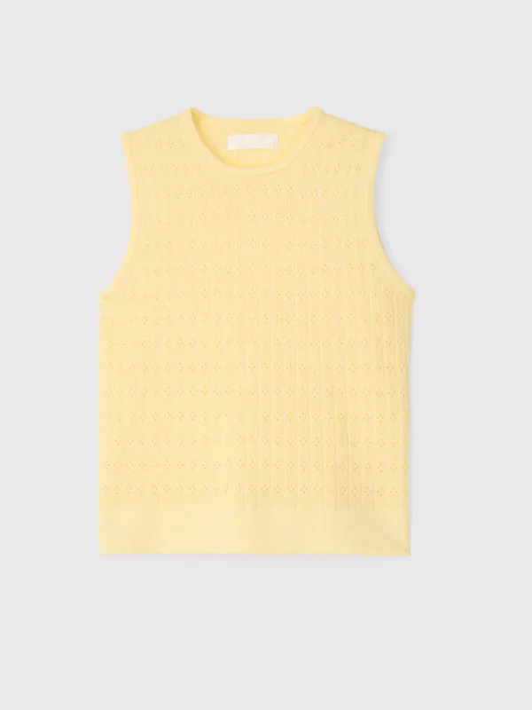 Pointelle Classic Tank Pastel Yellow