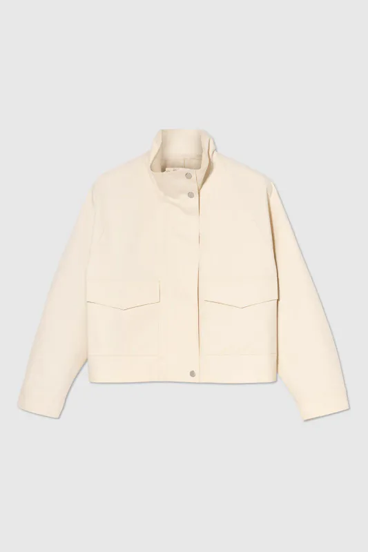 WMN Cotton Short Jacket Off White 